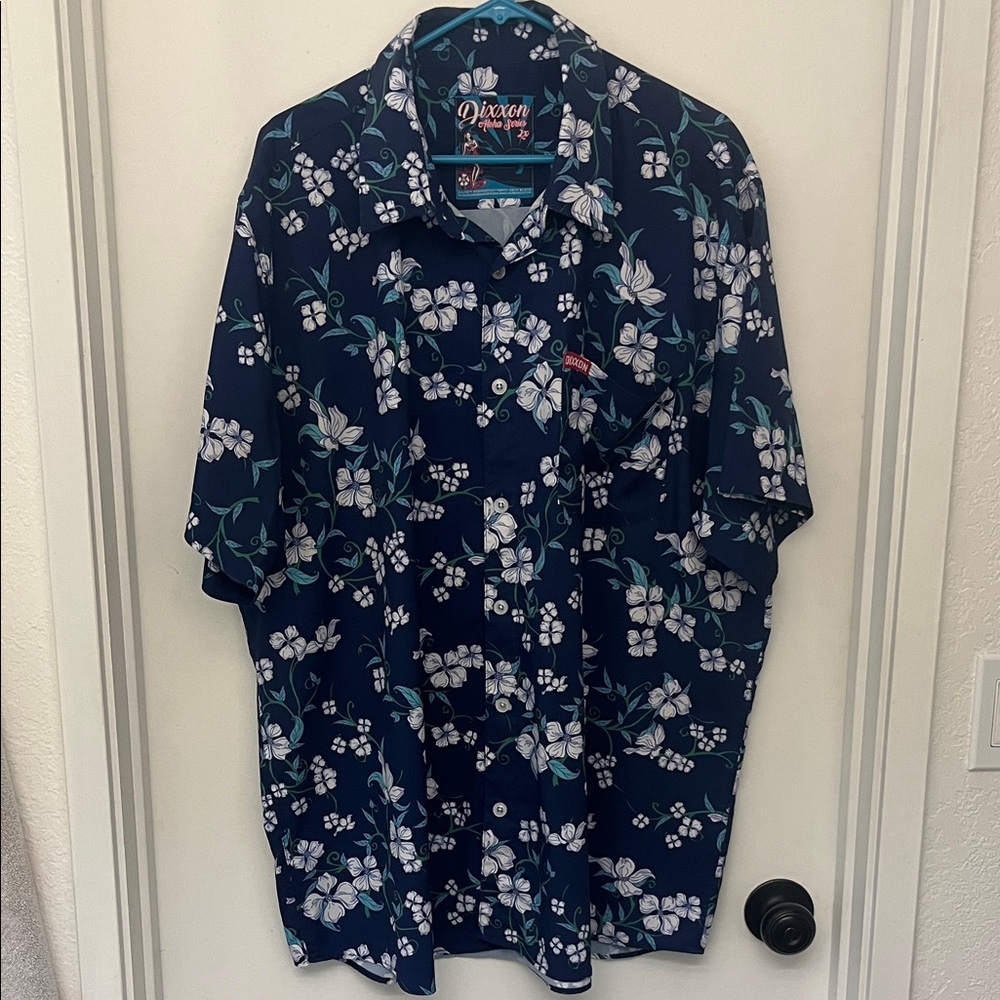 DIXXON Blue and White Floral Men's Shirt